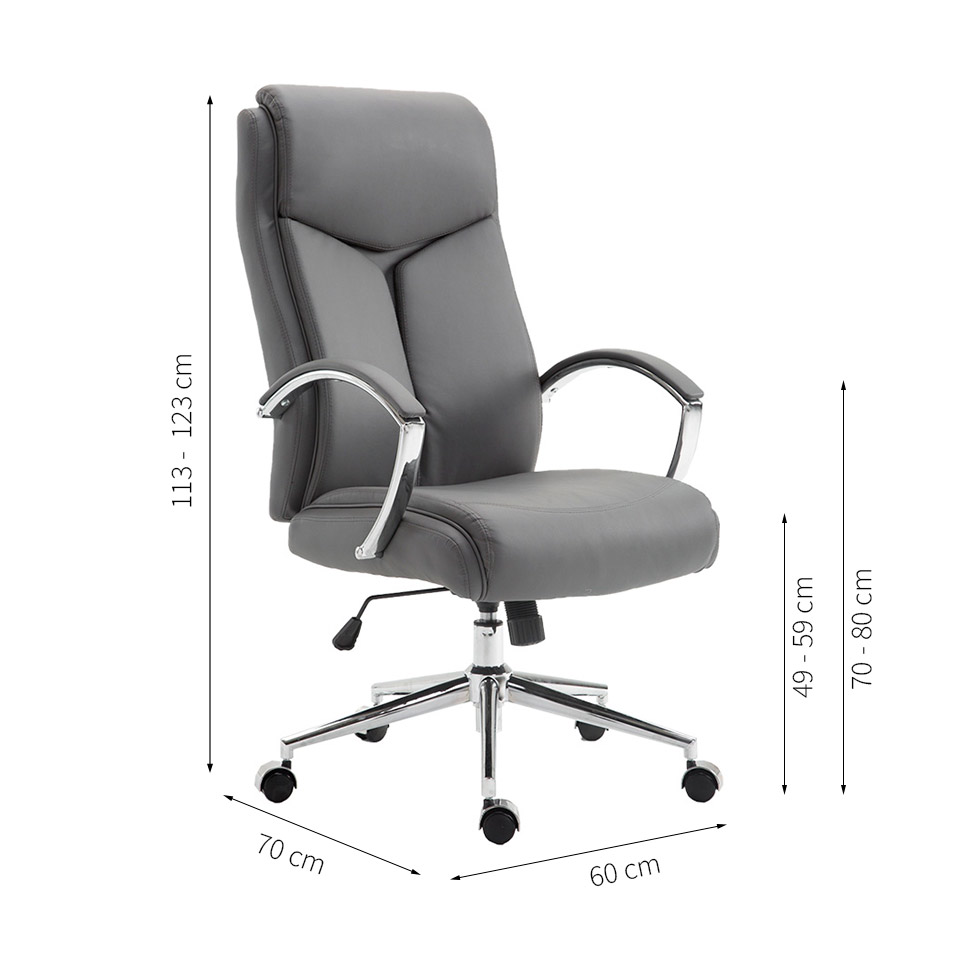 Cadeira de Escritório Presidente Giratória com Relax Evergreen Cinza