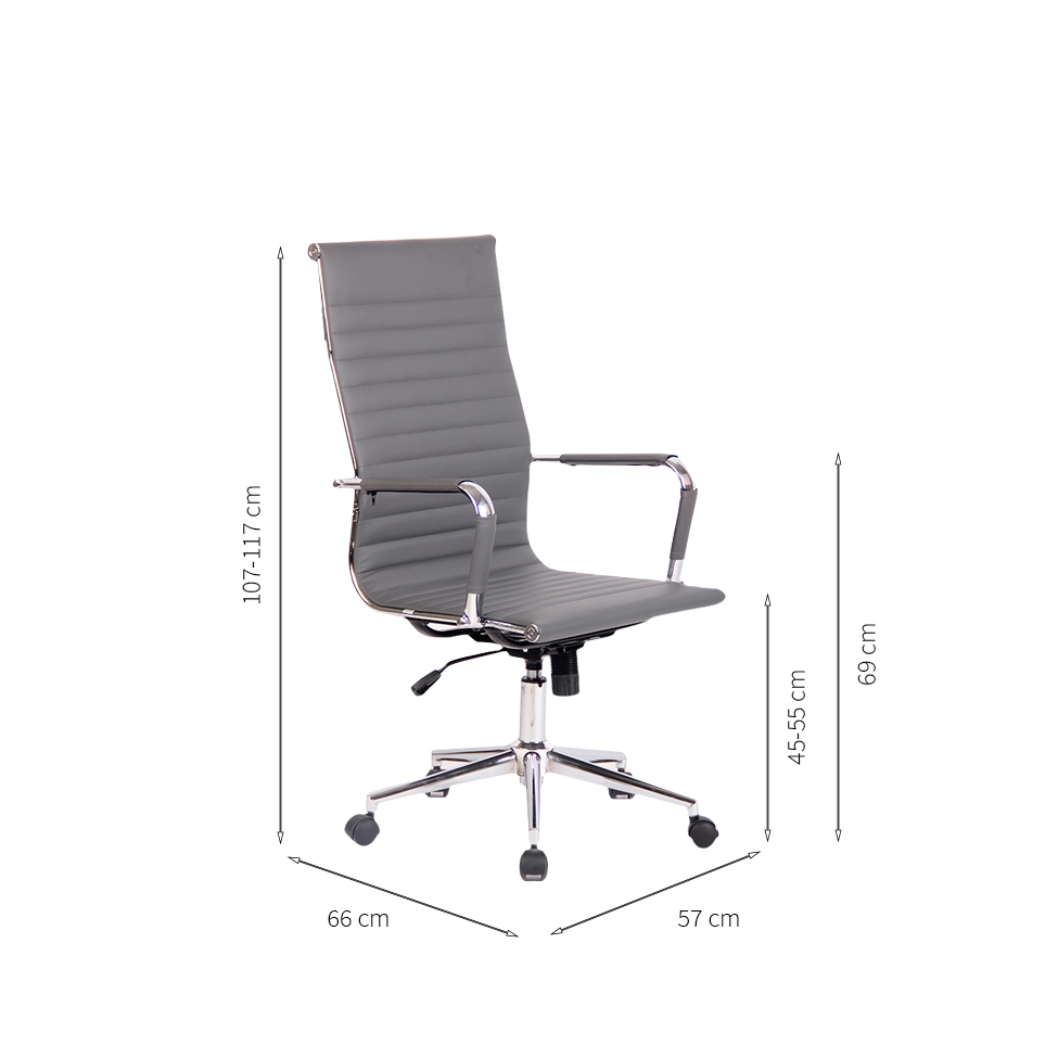 Cadeira de Escritório Presidente Giratória com Relax New Best Cinza