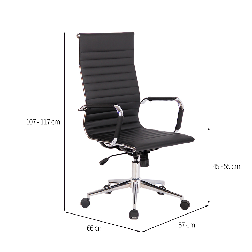 Cadeira de Escritório Presidente Giratória com Relax New Best Preta