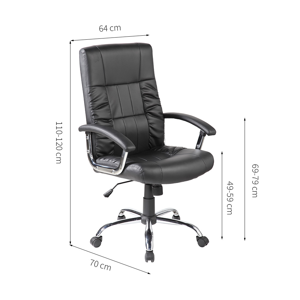 Cadeira de Escritório Presidente Giratória com Relax Office Plus Preta