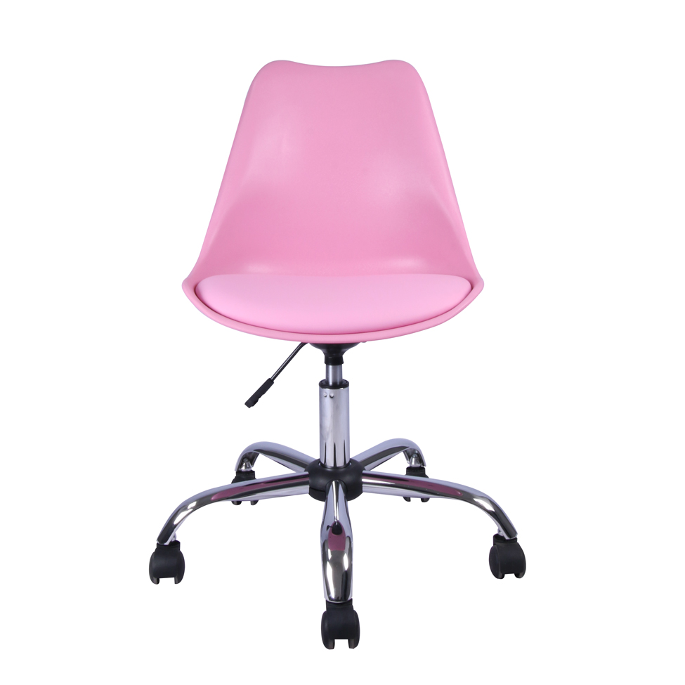 Cadeira de Escritório Secretária Giratória Eames Rosa