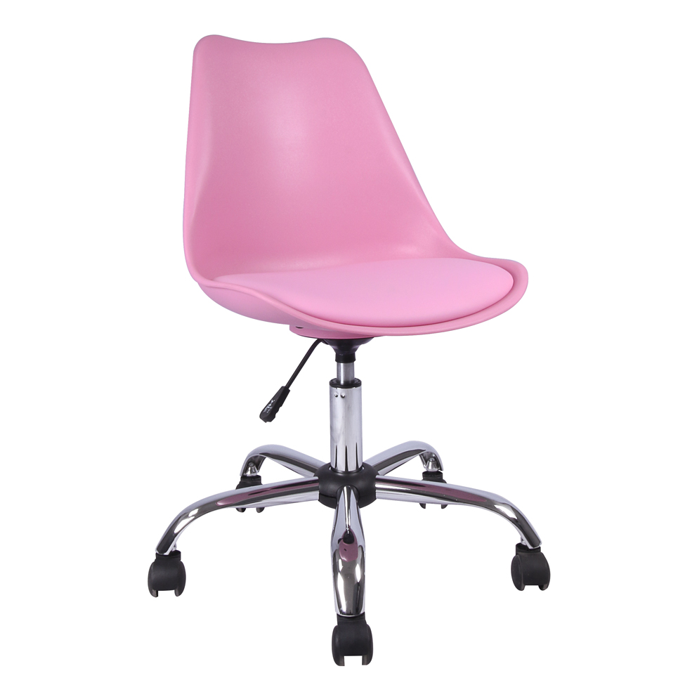 Cadeira de Escritório Secretária Giratória Eames Rosa
