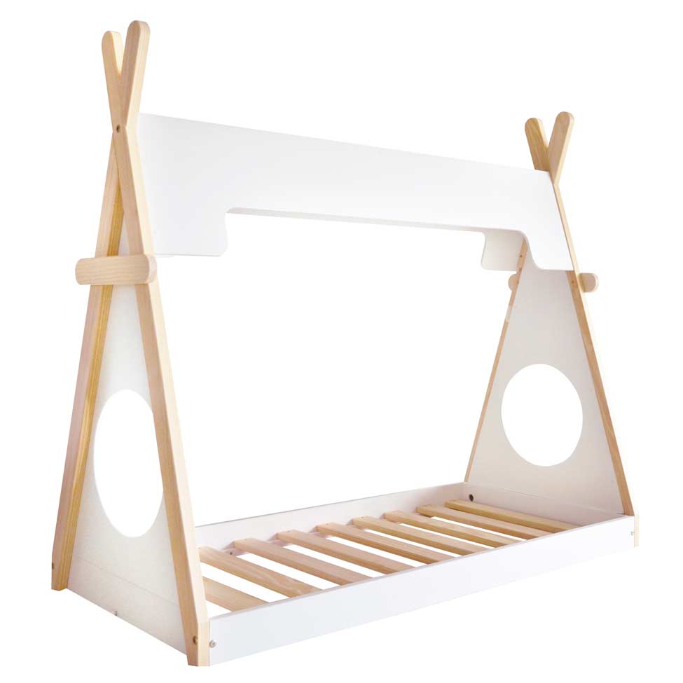 Cama Infantil Montessoriano Branca e Natural