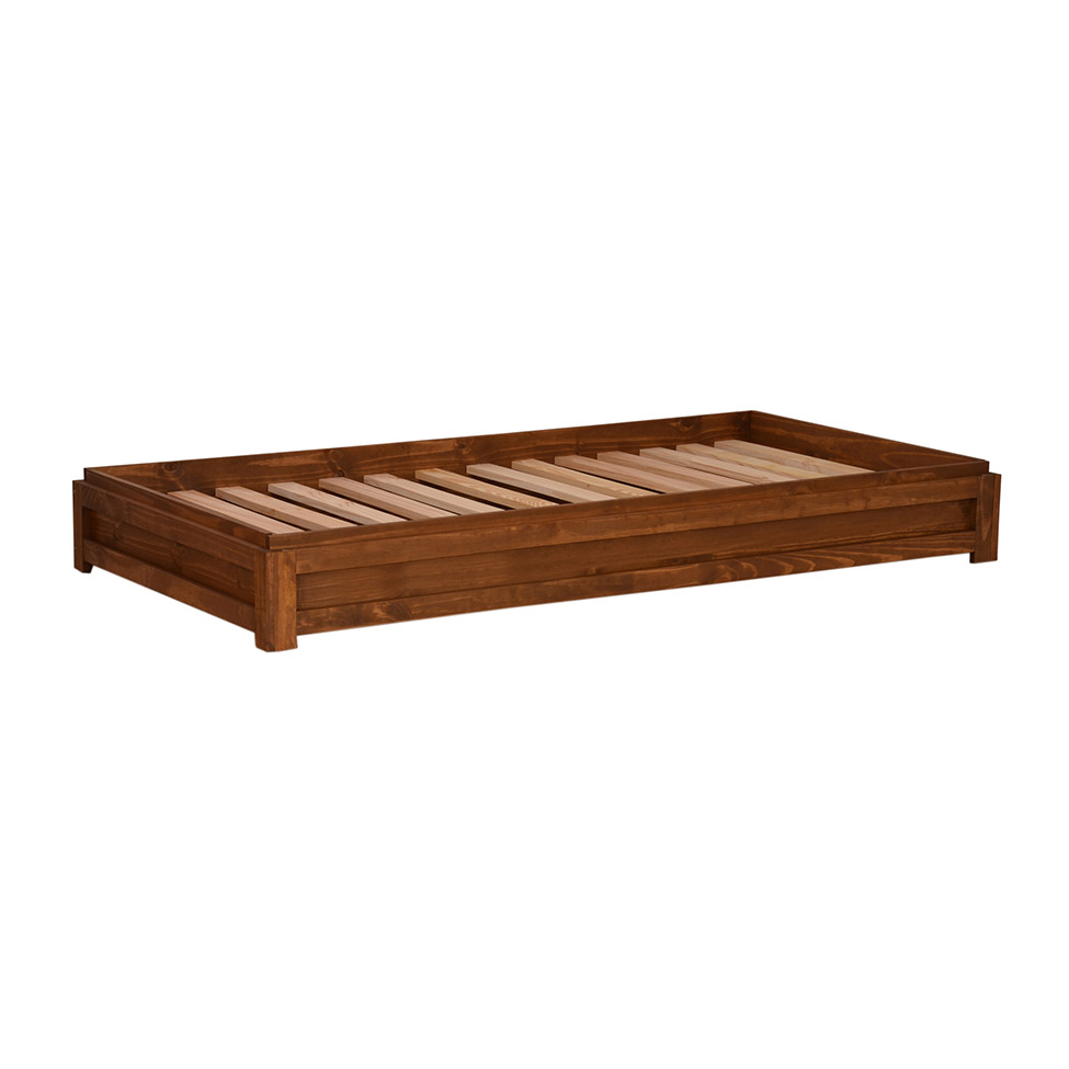 Cama Solteiro Monte Madeira Maciça Amêndoa Rustico