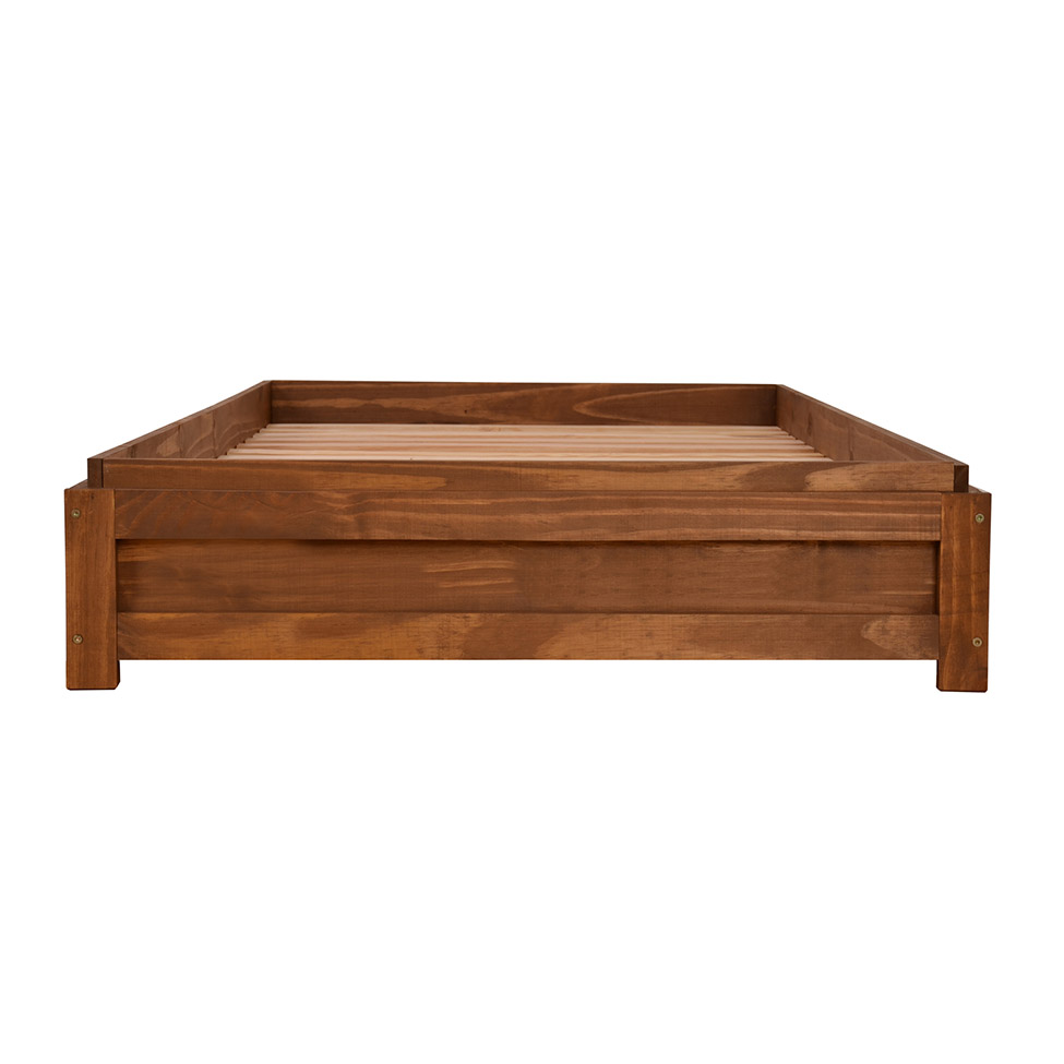 Cama Solteiro Monte Madeira Maciça Amêndoa Rustico