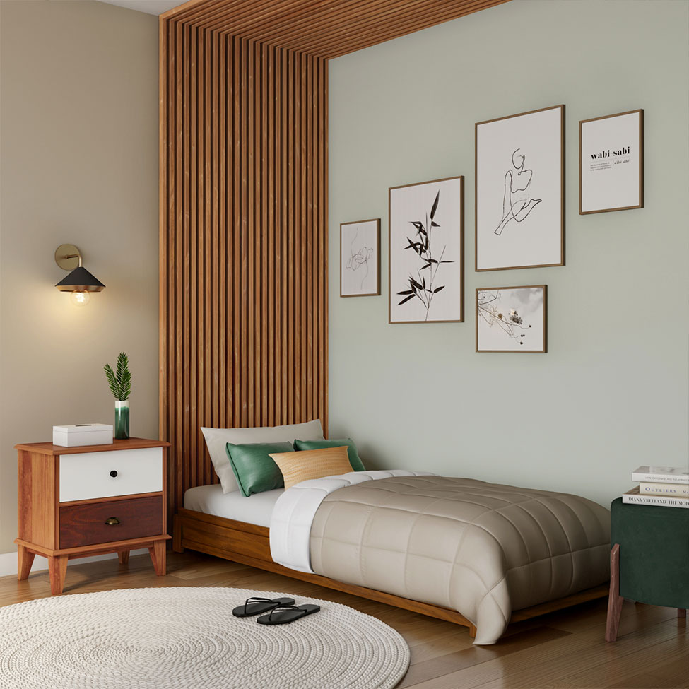 Cama Solteiro Monte Madeira Maciça Amêndoa Rustico