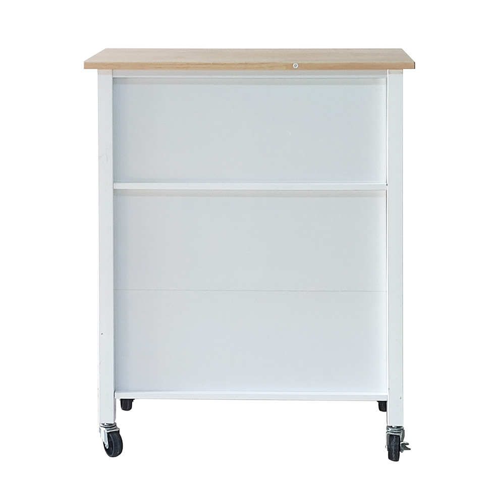 Carrinho Auxiliar para Cozinha Louis 1 GVT Branco e Natural