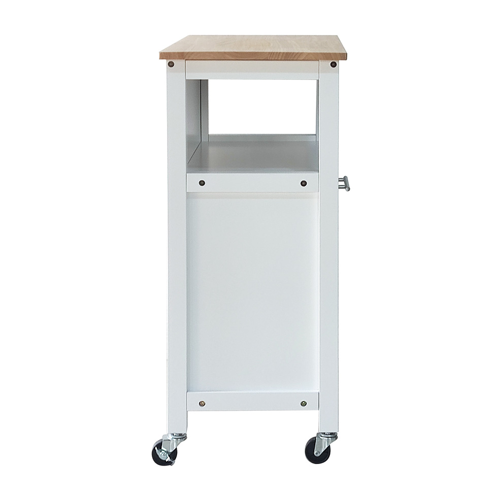 Carrinho Auxiliar para Cozinha Louis 1 GVT Branco e Natural