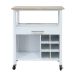 Carrinho Auxiliar para Cozinha Louis 1 GVT Branco e Natural