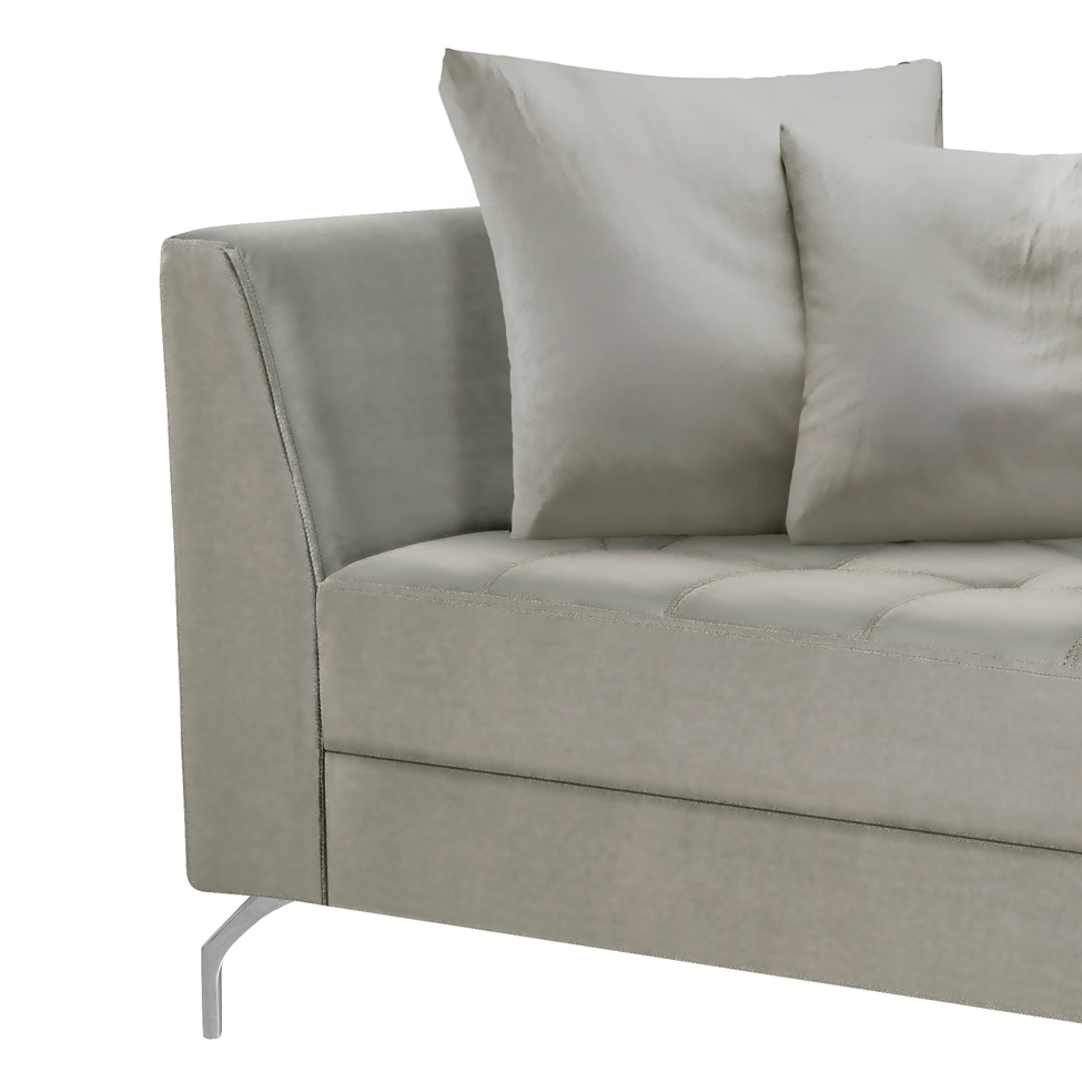 Chaise Longue News Veludo Cinza