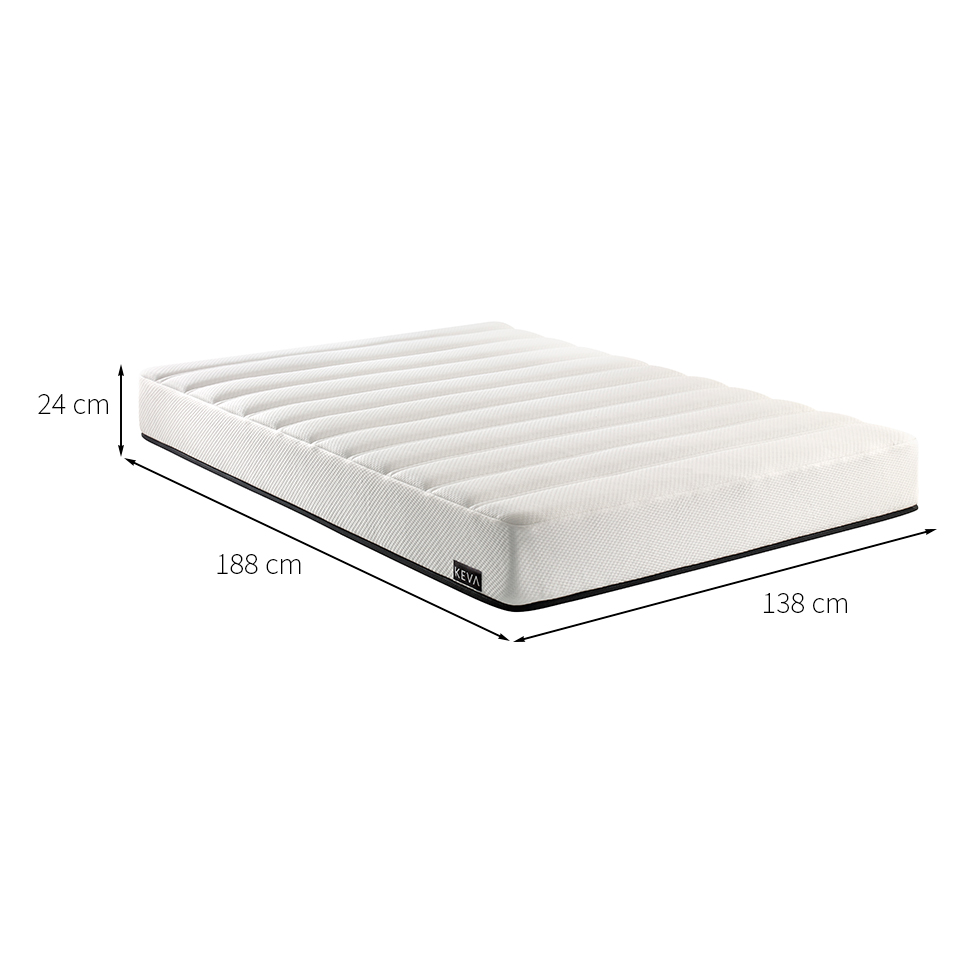 Colchão Casal Keva Molas Ensacadas Wide (24x138x188) Branco