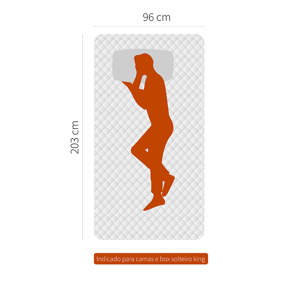 Colchão Solteirão Keva Molas Ensacadas Wide (24x96x203) Branco