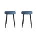 Conjunto com 2 Bancos Bock Linho Azul e Preto