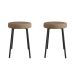 Conjunto com 2 Bancos Bock Linho Marrom e Preto