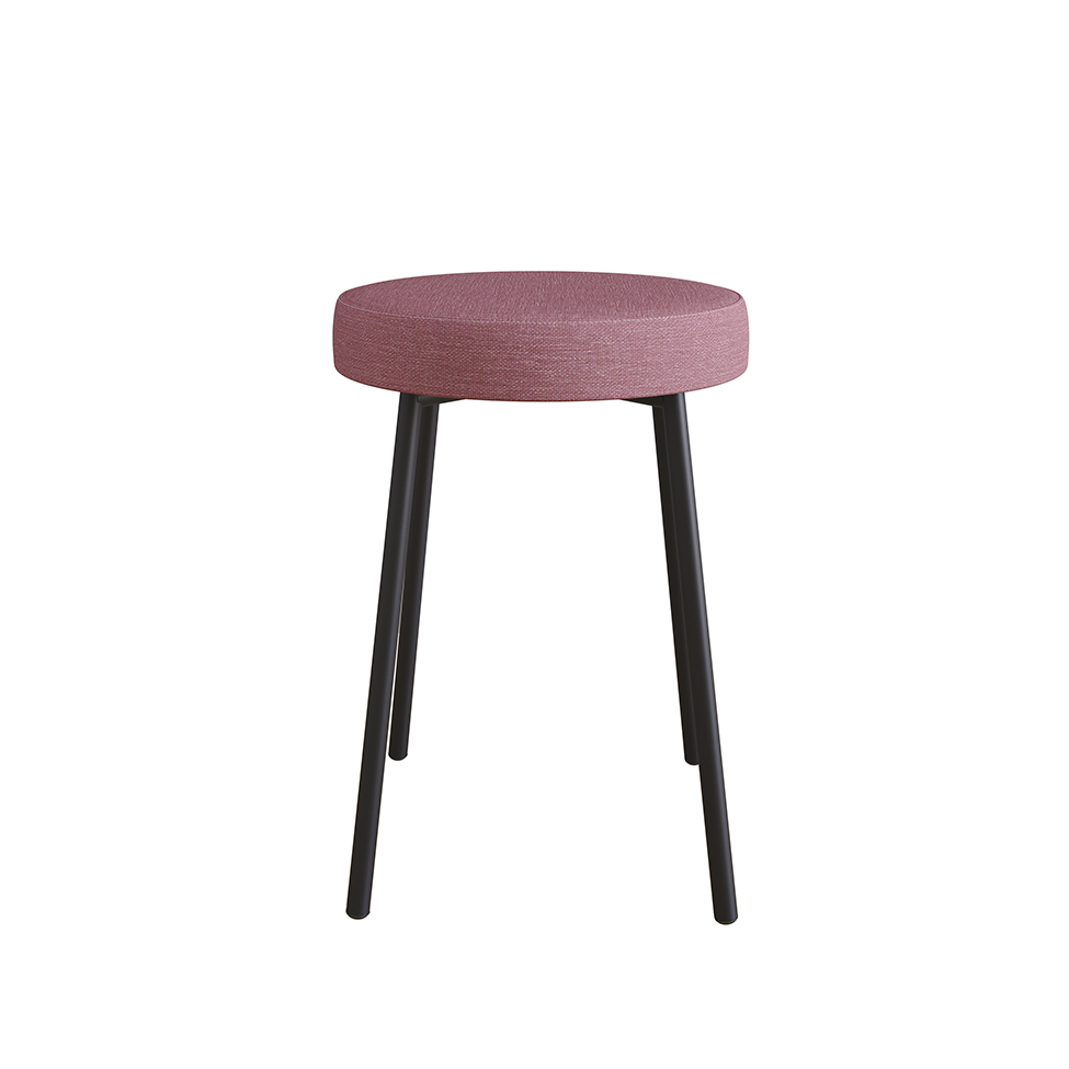 Conjunto com 2 Bancos Bock Linho Rosa e Preto