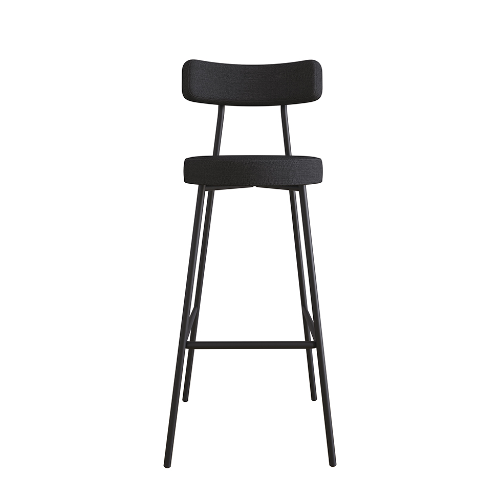 Conjunto com 2 Banquetas Bock Linho Grafite e Preto