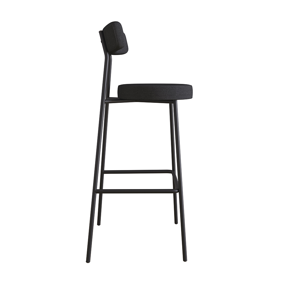 Conjunto com 2 Banquetas Bock Linho Grafite e Preto