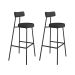 Conjunto com 2 Banquetas Bock Linho Grafite e Preto