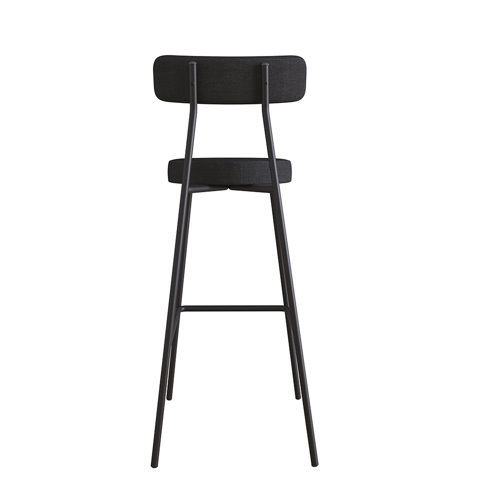 Conjunto com 2 Banquetas Bock Linho Grafite e Preto