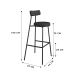 Conjunto com 2 Banquetas Bock Linho Grafite e Preto