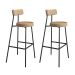 Conjunto com 2 Banquetas Bock Linho Marrom e Preto