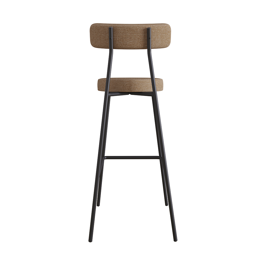 Conjunto com 2 Banquetas Bock Linho Marrom e Preto