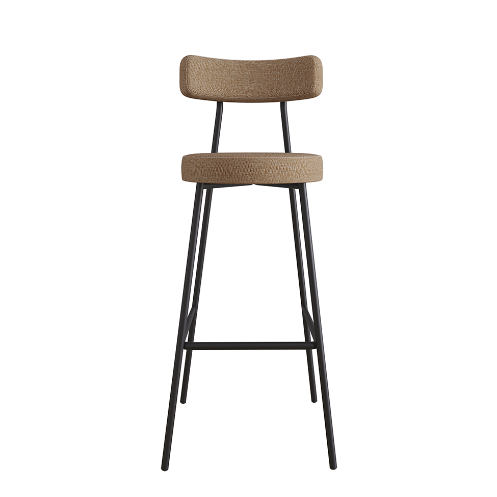 Conjunto com 2 Banquetas Bock Linho Marrom e Preto