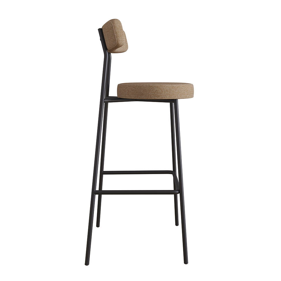 Conjunto com 2 Banquetas Bock Linho Marrom e Preto