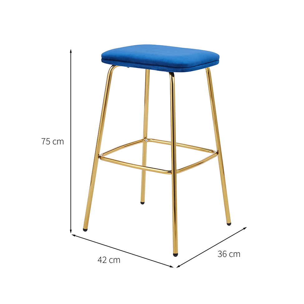 Conjunto com 2 Banquetas Connie Azul Escuro