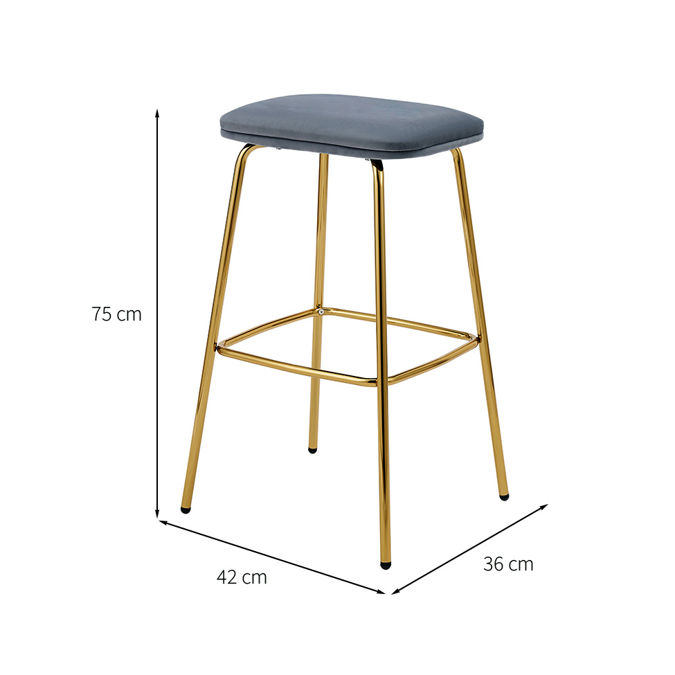 Conjunto com 2 Banquetas Connie Cinza Escuro