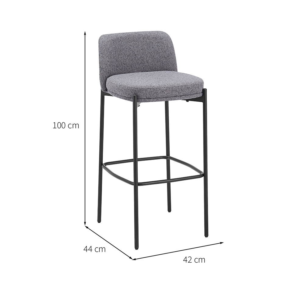 Conjunto com 2 Banquetas Fany Cinza Escuro