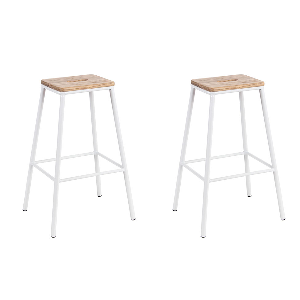 Conjunto com 2 Banquetas Fixas Chamonix Branco