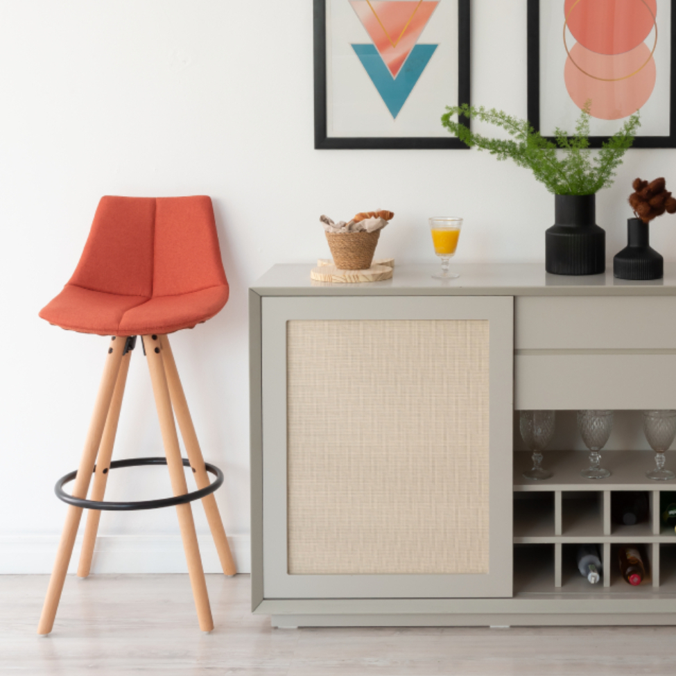 Conjunto com 2 Banquetas Fixas Sheila Coral