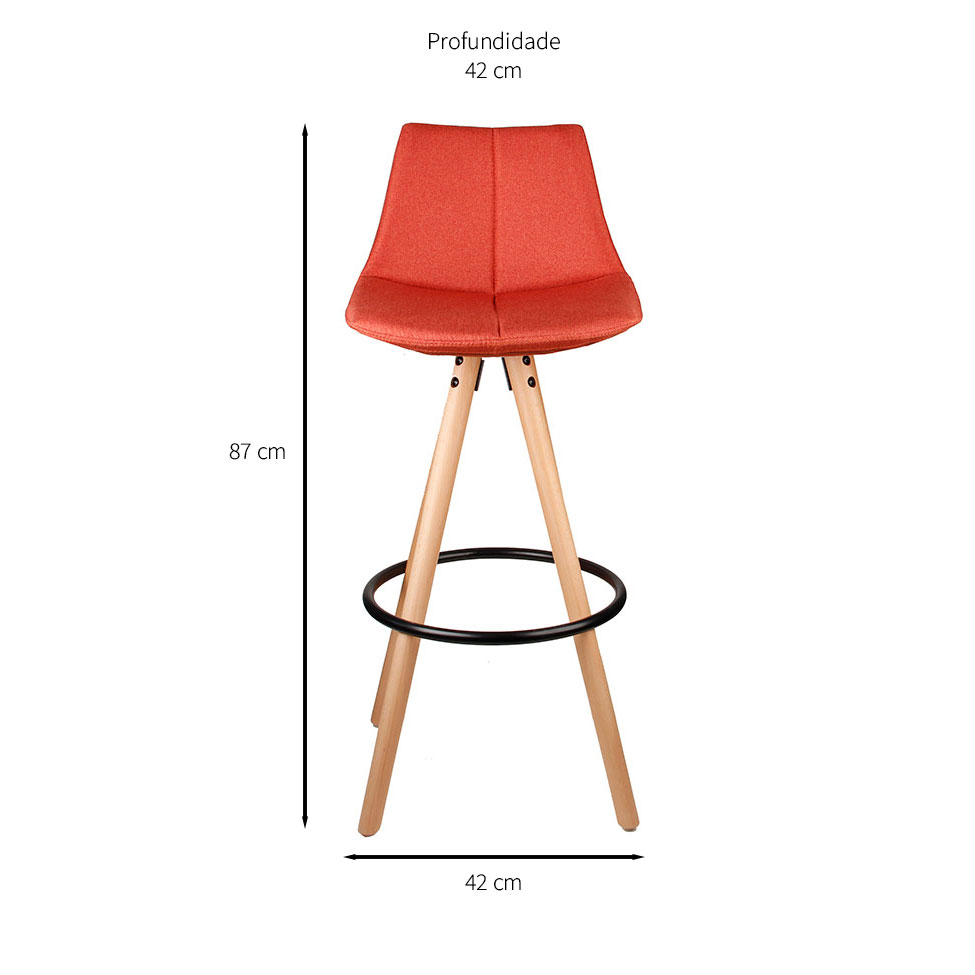 Conjunto com 2 Banquetas Fixas Sheila Coral
