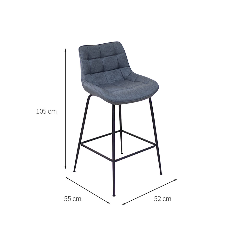 Conjunto com 2 Banquetas Fixas Shelley Cinza Claro
