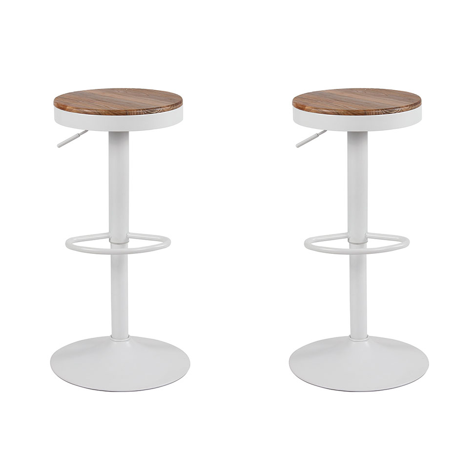 Conjunto com 2 Banquetas Giratórias Bayonne Branco