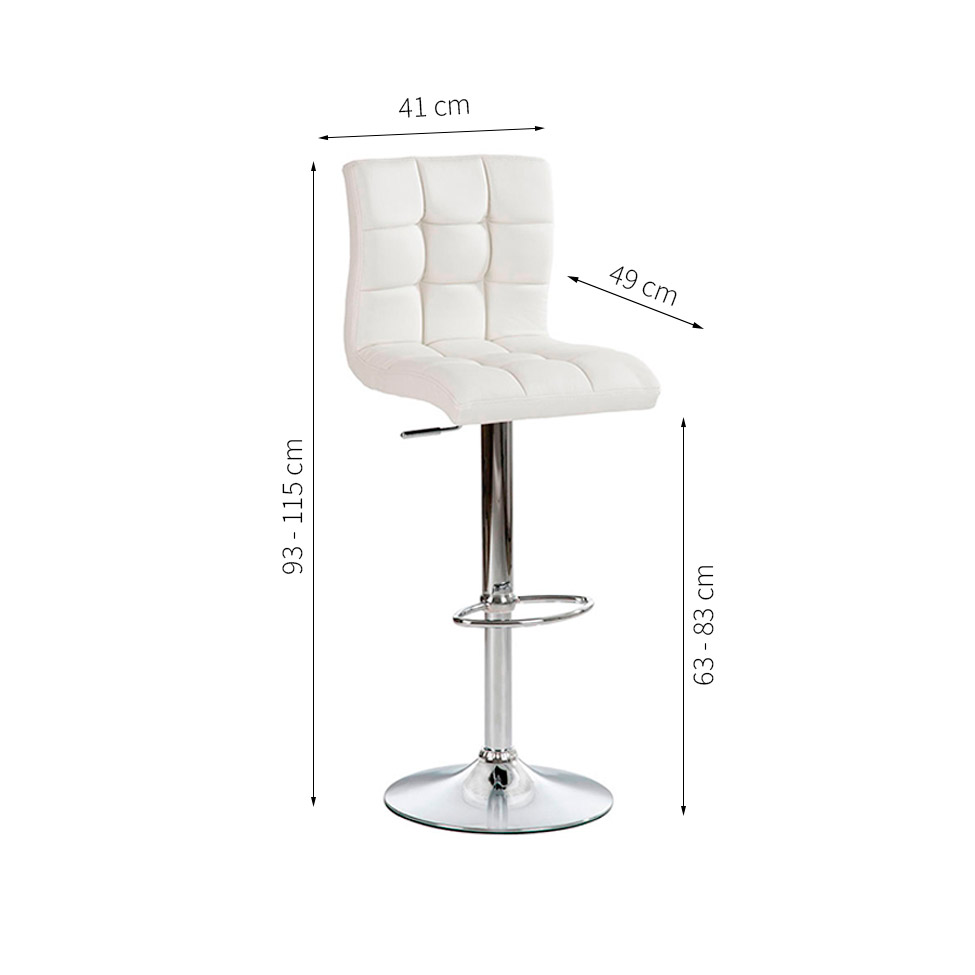 Conjunto com 2 Banquetas Giratórias Fitz Branco