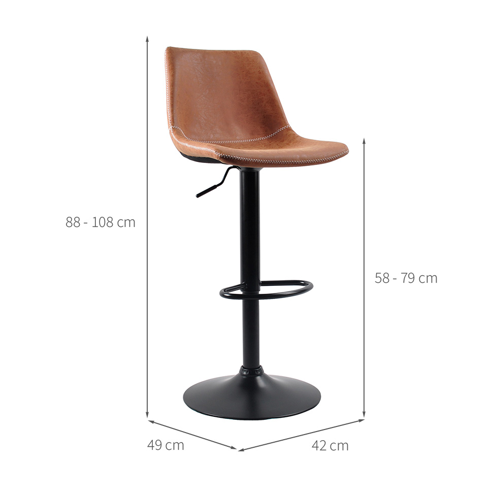 Conjunto com 2 Banquetas Giratórias Harbor Marrom