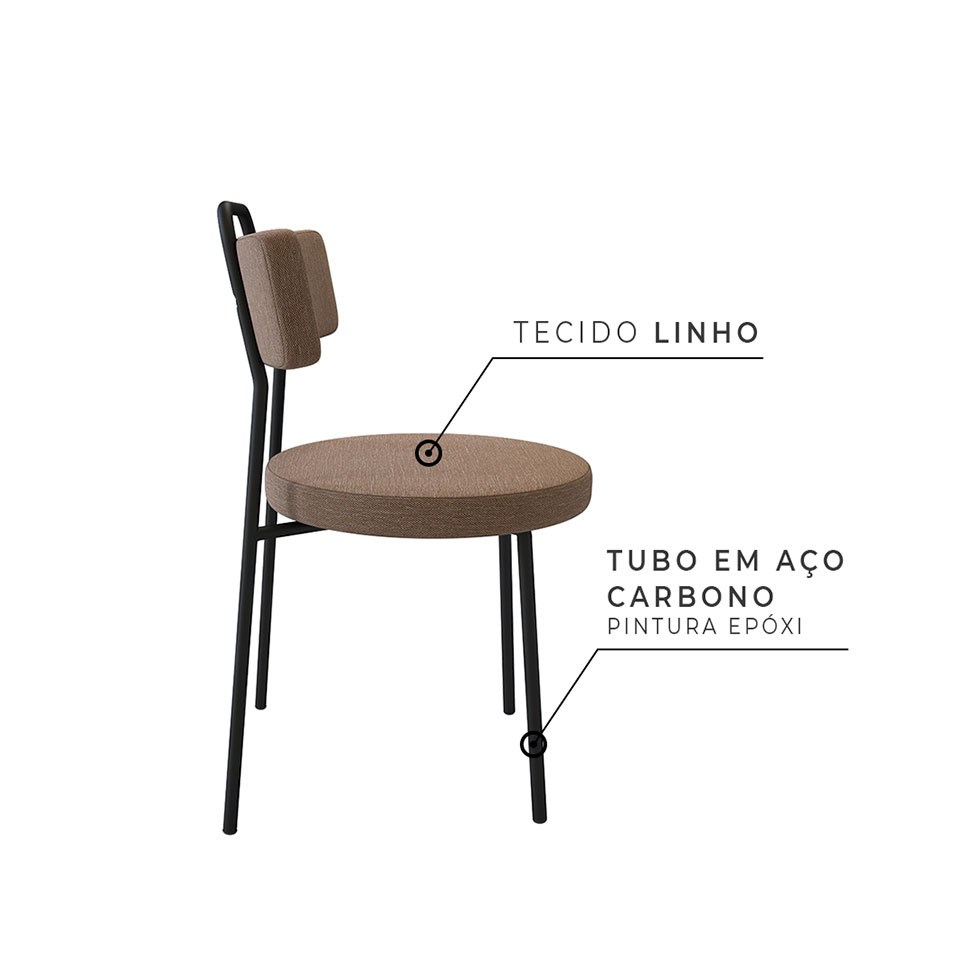 Conjunto com 2 Cadeiras Bock Marrom