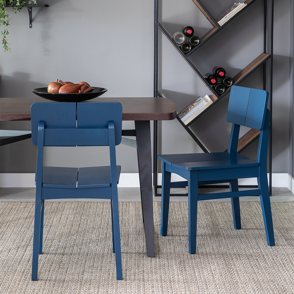 Conjunto com 2 Cadeiras Duo Azul Marinho