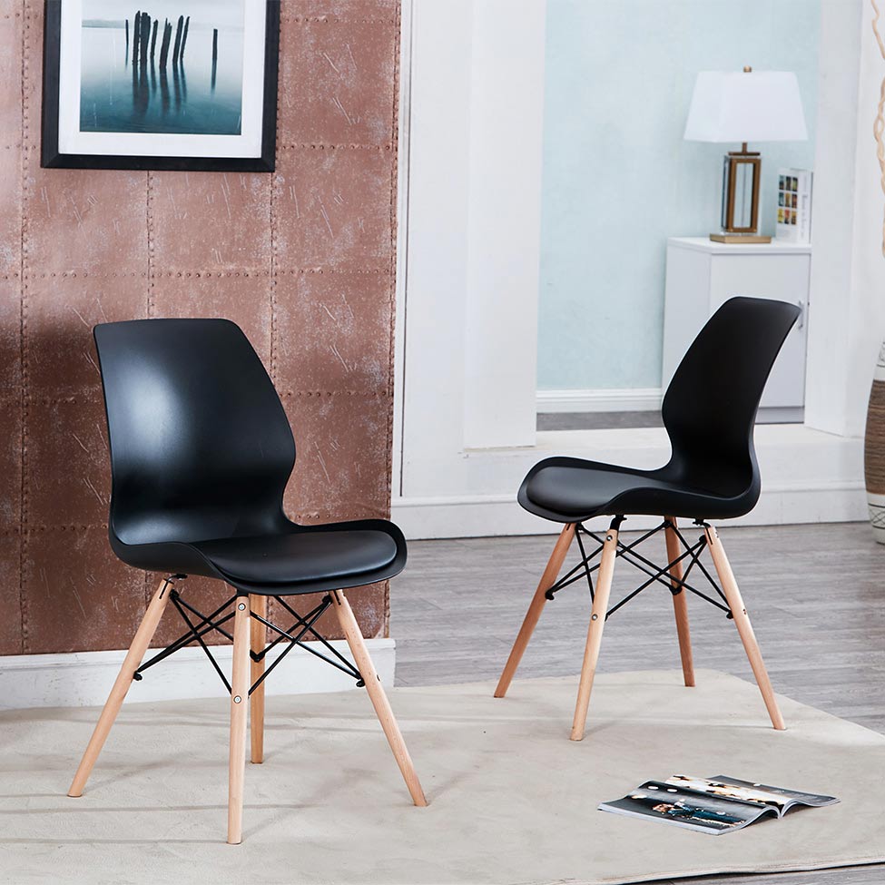Conjunto com 2 Cadeiras Eames Eiffel Rubi Preto