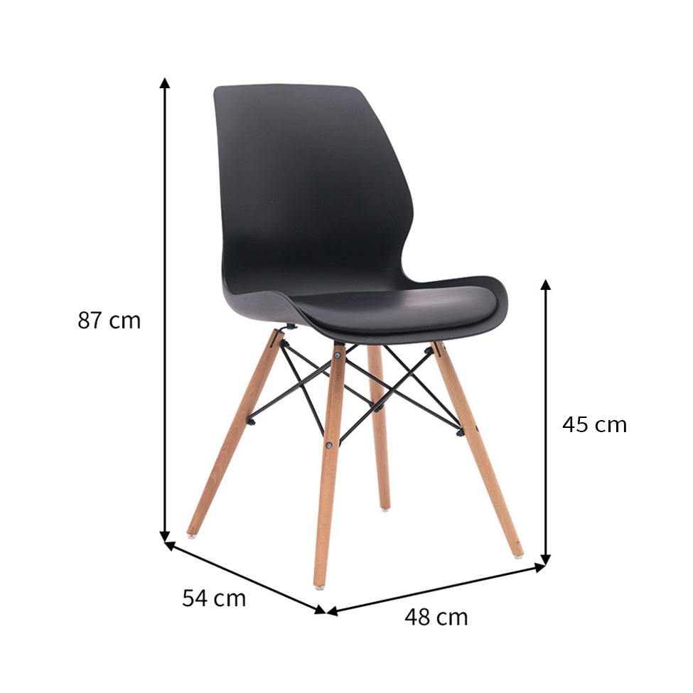 Conjunto com 2 Cadeiras Eames Eiffel Rubi Preto