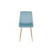 Conjunto com 2 Cadeiras Kendra Azul Verde Água Base Dourada