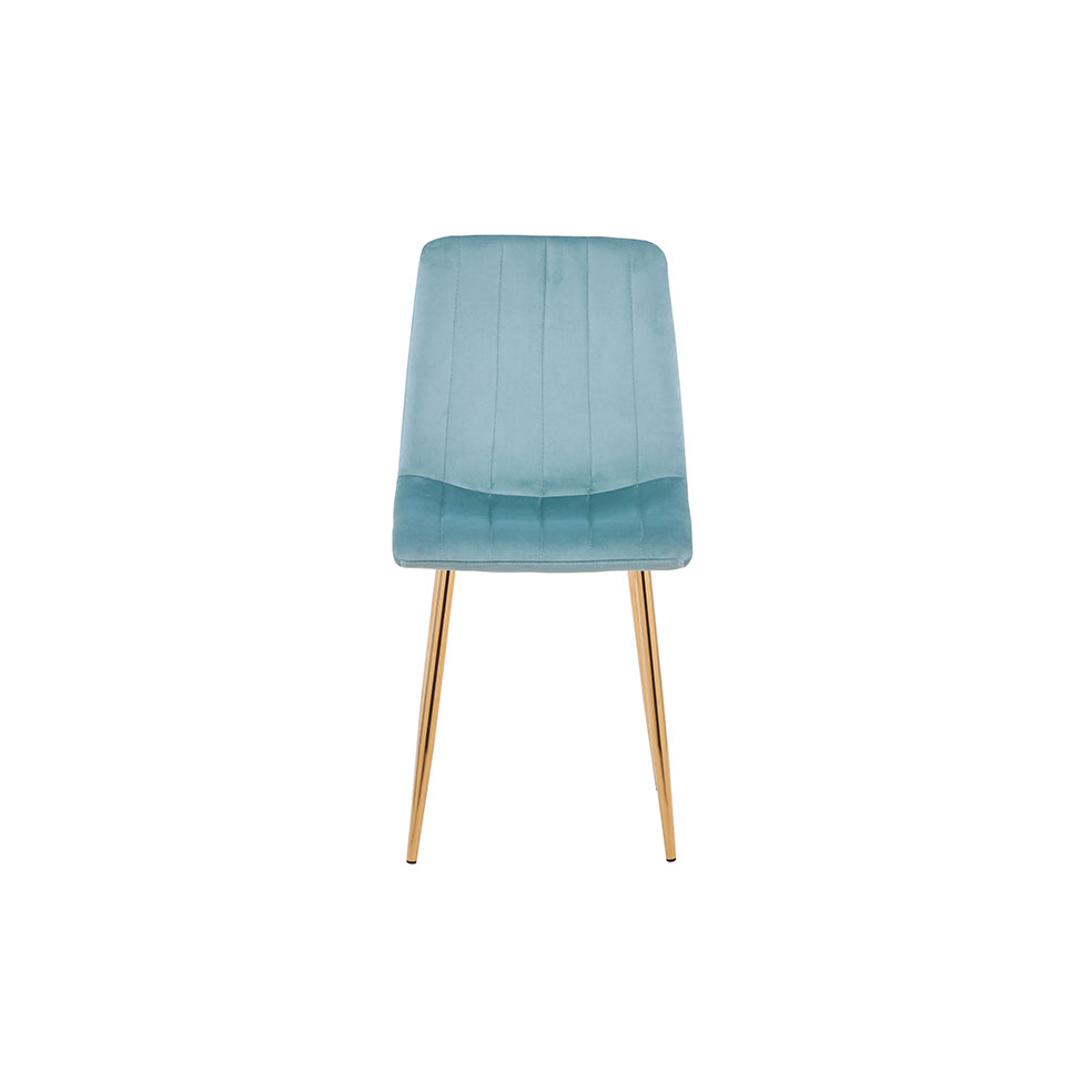 Conjunto com 2 Cadeiras Kendra Azul Verde Água Base Dourada