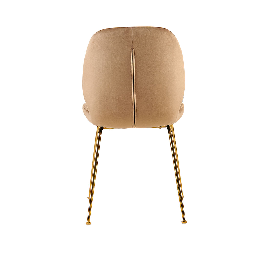 Conjunto com 2 Cadeiras Lille Beetle Marrom Base Dourada