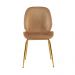 Conjunto com 2 Cadeiras Lille Beetle Marrom Base Dourada