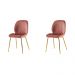 Conjunto com 2 Cadeiras Lille Beetle Rose Base Dourada