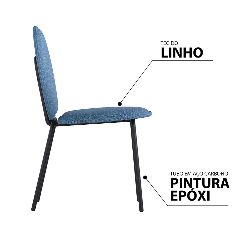 Conjunto com 2 Cadeiras Lollipop Azul e Preto
