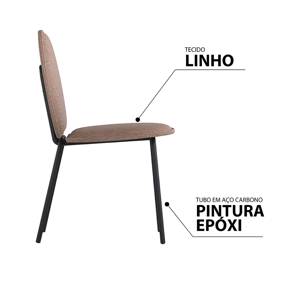 Conjunto com 2 Cadeiras Lollipop Marrom e Preto
