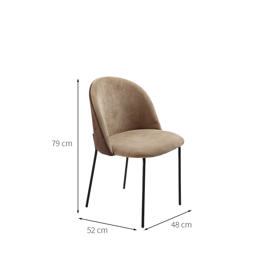 Conjunto com 2 Cadeiras Margaret Bege e Café